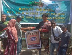 HUT Ke-2 K-Track 1402 PolMan, Salurkan Bantuan 50 Sak Semen