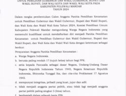 KPU PolMan Buka Pendaftaran Calon Anggota PPK