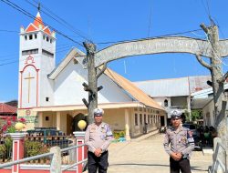 Sat Lantas Polres Polman Gelar Patroli dan Pengamanan Gereja di Wilayah Hukum Polres Polman