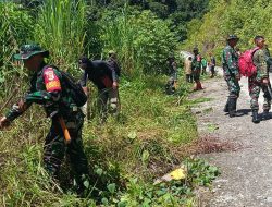 Warga Lenggo Gotong Royong Awali Pra-TMMD ke-127 Kodim 1402 Polman