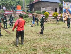 Kodim Polman Karya Bakti Bersihkan Lapangan dan Akses Jalan, Jelang TMMD Ke 127