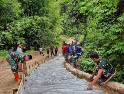 TMMD ke-127 Polman, Percepat Pembangunan Rabat Beton Jalan Akses Desa Lenggo